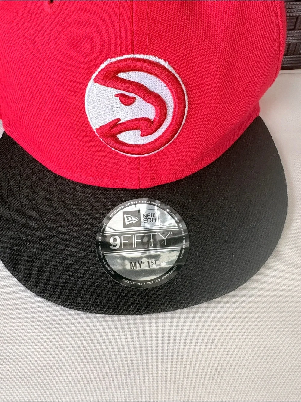 New Era Atlanta Hawks Red and Black Kids Fitted Hat